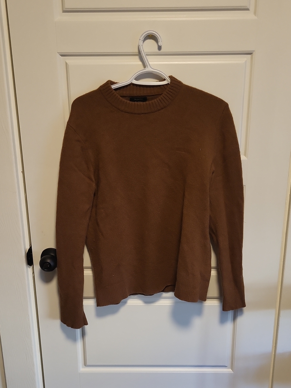 Massimo Dutti Brown Crewneck Knit Sweater